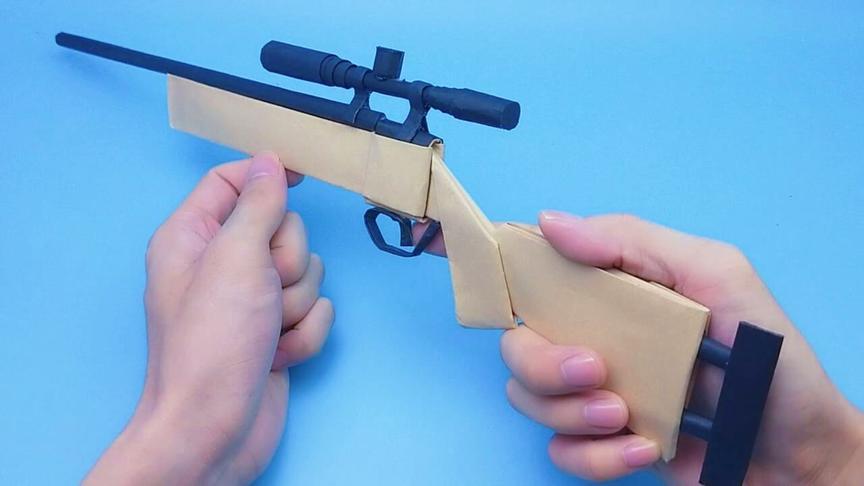 用普通纸制作m24狙击枪折纸玩具好玩有趣的手工男孩子很喜欢