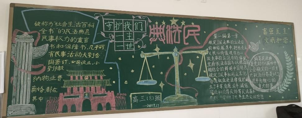 我校开展学习《民法典》主题黑板报评比活动
