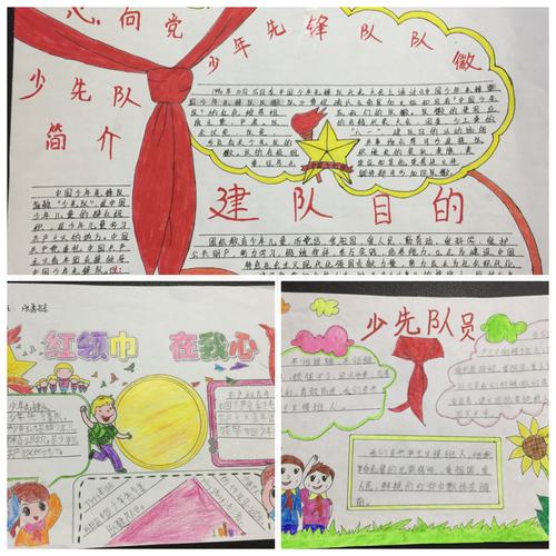 学生展示了自己创办的有关中国少年先锋队的手抄报.