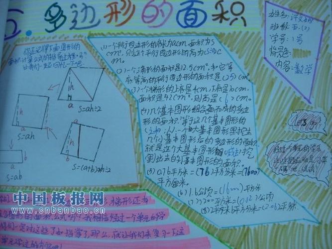 数学多边形手抄报四年级数学王国手抄报简单又漂亮四年级卡通