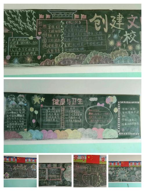 的环境韩西小学各个班级创办了以创建文明校园从我做起的黑板报