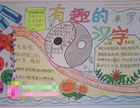 电子模板汉字王国手抄报图片内容汉字的手抄报《有趣的汉字》手抄报
