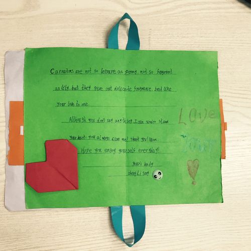 贺卡 写美篇孩子们第一次diy的english card 和孩子们一起用英文做