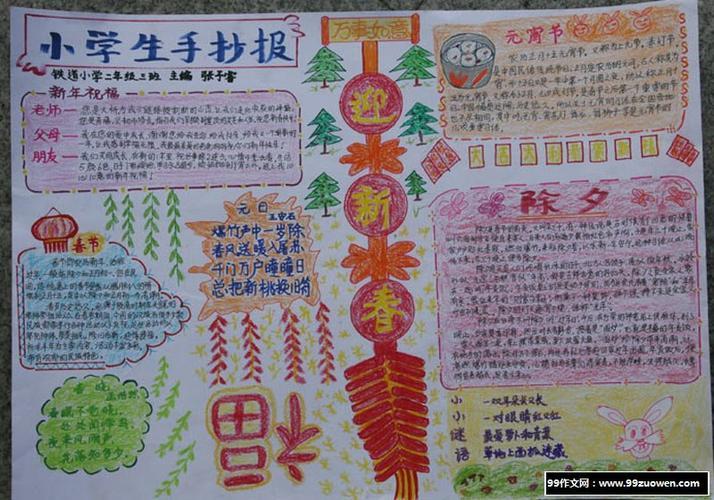 小学六年级下册北京的春节手抄报小学六年级手抄报