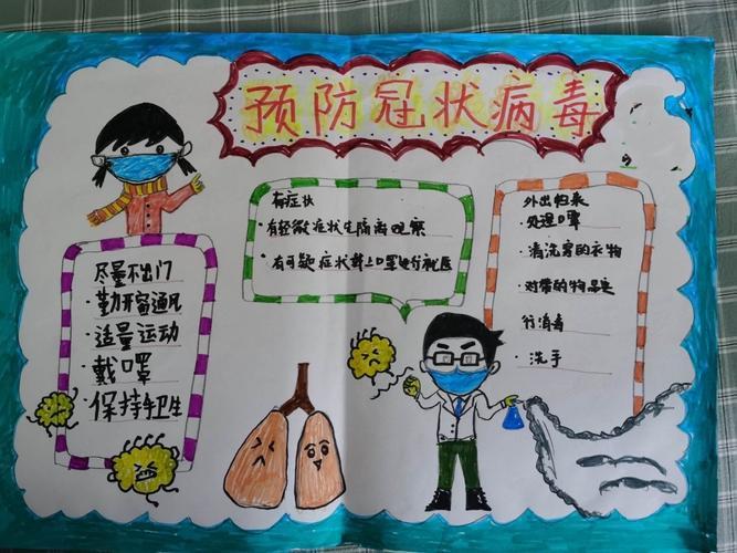 主题活动------手抄报作品展示红领巾在行动韩庄小学开展普及防疫知识
