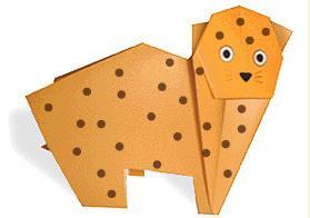 简单小动物折纸图解-小豹子折纸大全 - 5068儿童网