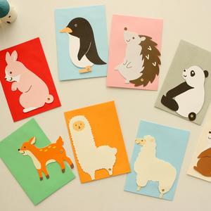 巨门文具百变造型卡创意动物贺卡明信片祝福卡片生日礼物满95包邮