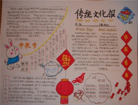传统文化手抄报优秀作品展 写美篇中华民族历史源远流三民俗文化手