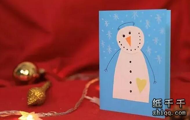 儿童圣诞小雪人贺卡制作方法