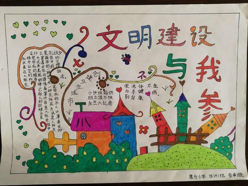 忻州市康乐小学我为创建文明城市添光彩主题手抄报活动
