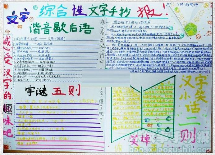 关于汉字的手抄报感受汉字的趣味语文手抄报