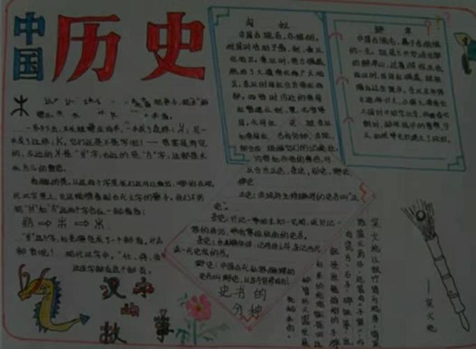 科尔沁实验初中七年十四班历史第一期手抄报主题先秦时期秦朝以前