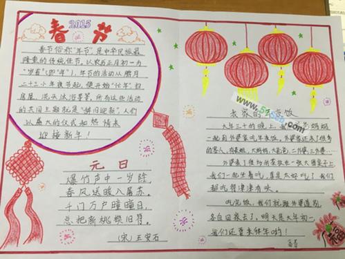 小学一年级春节手抄报图片设计