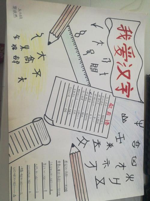 汉字--最优秀的传统文化五年级一班《遨游汉字王国》优秀手抄报展示