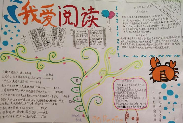 爱上阅读放飞梦想泗阳县实验小学西校区五年级阅读手抄报展示