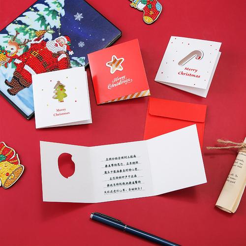 亚马逊创意圣诞节贺卡定 制镂空迷你小卡片平安夜新年留言卡批发