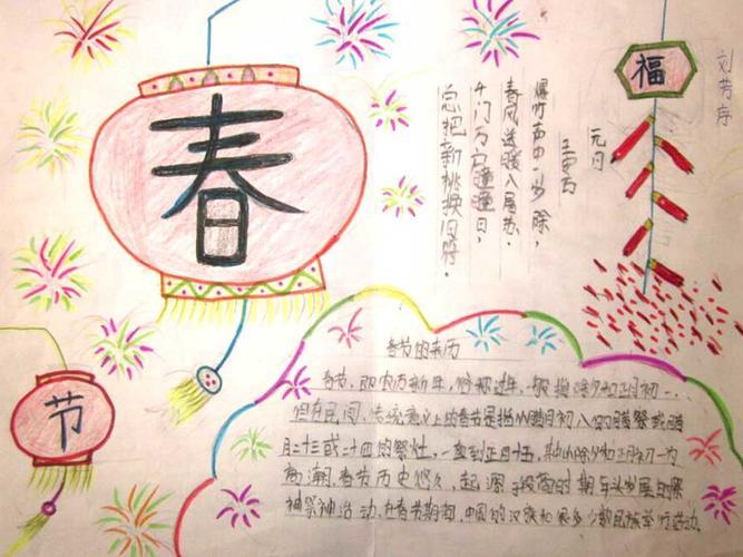 关于春节的手抄报图片大全 一等奖关于春节的手抄报