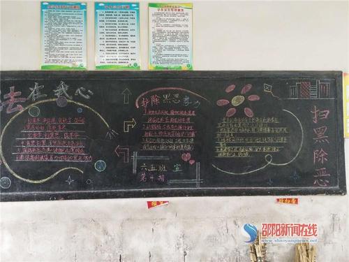 洞口县高沙镇中心小学开展扫黑除恶主题黑板报宣传活动