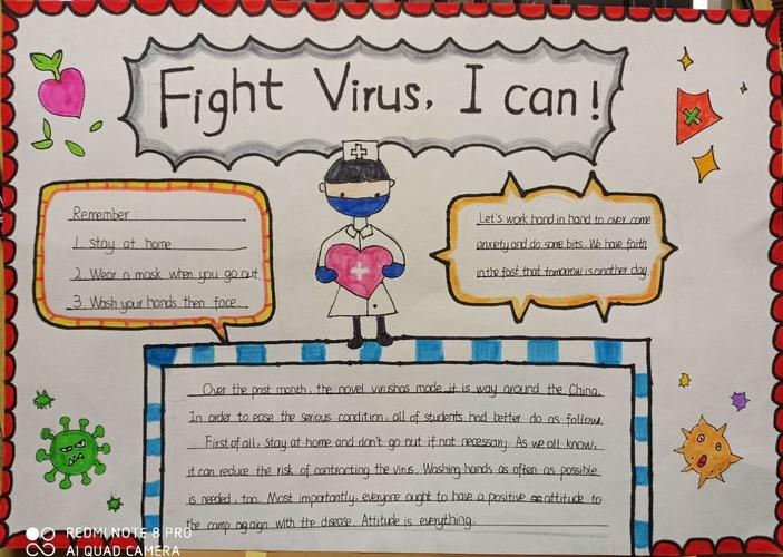 fight virus i can --定陶区第二实验中学抗疫情英语手抄报活动