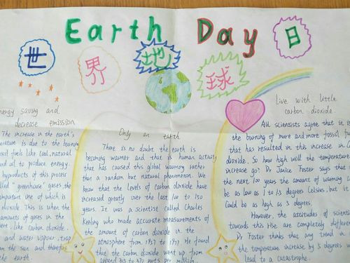 这张手抄报独特孩子用英语表达出了自己对地球感情