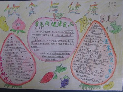 小学四年级键康饮食手抄报 小学四年级手抄报-蒲城教育文学网