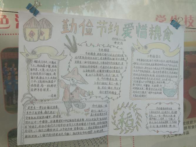 海南省技师学院食品系节约粮食手抄报展