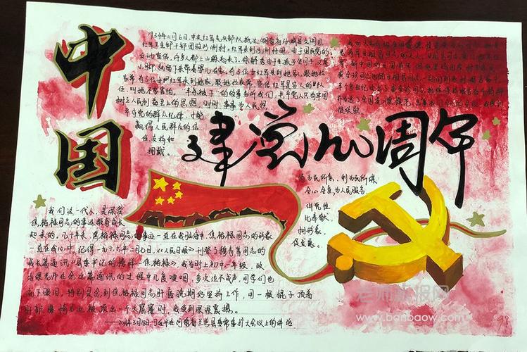 中国建党100周年手抄报图片