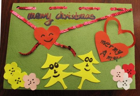  幼儿圣诞手工贺卡制作大全  幼儿园小班印手印过圣诞答活动目标1