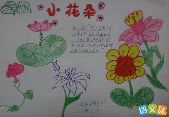 小学生关于花的手抄报版面设计图
