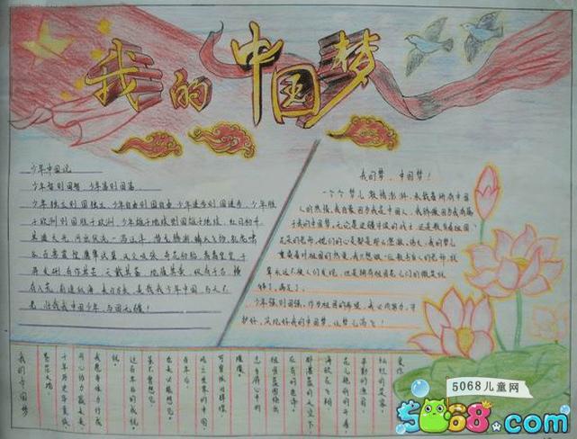 爱国手抄报图片六年级-我的中国梦