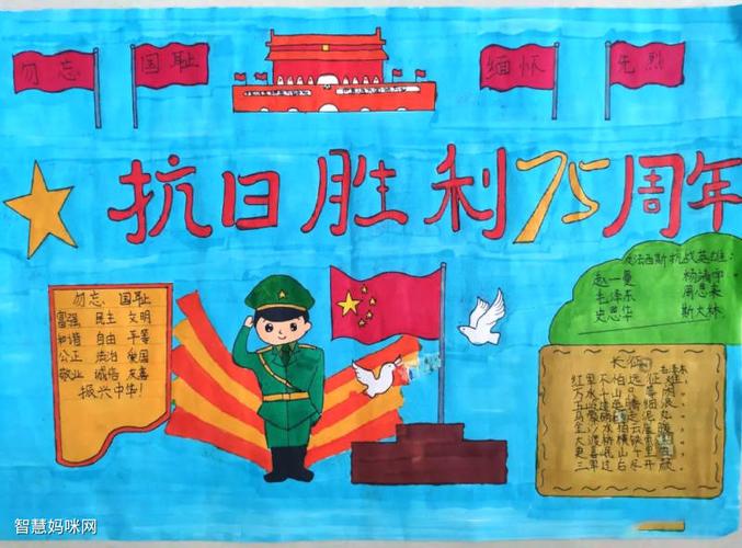 小学生纪念抗日战争胜利手抄报绘画