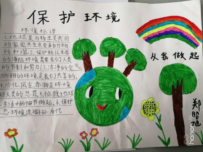 保护绿色手抄报美丽安阳 我是行动者石七小五年级一班《我是环保小