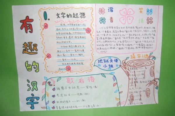 小学生要想更好的学习汉字就要学习制作关于汉字的手抄报