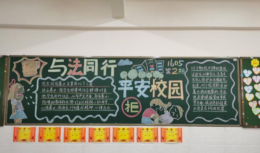 玉潭学校小学部开展法制安全黑板报主题评比活动