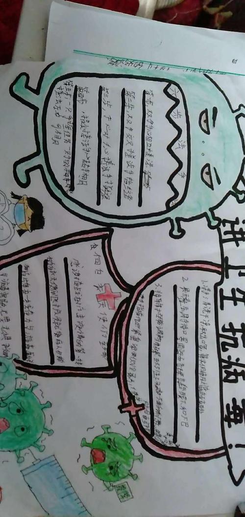 宁陵县第一实验小学五年级8班抗击疫情手抄报展示
