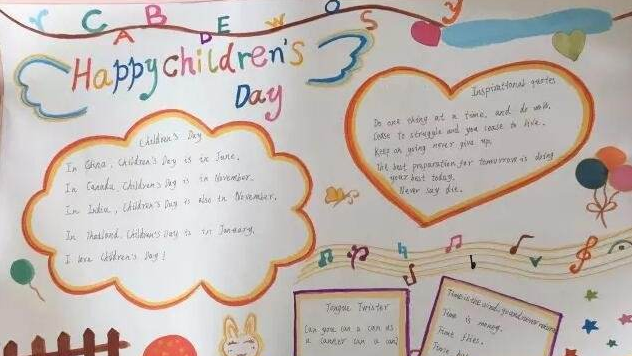 小学生儿童节英语手抄报-happy childrens day5儿童节英语手抄报简单