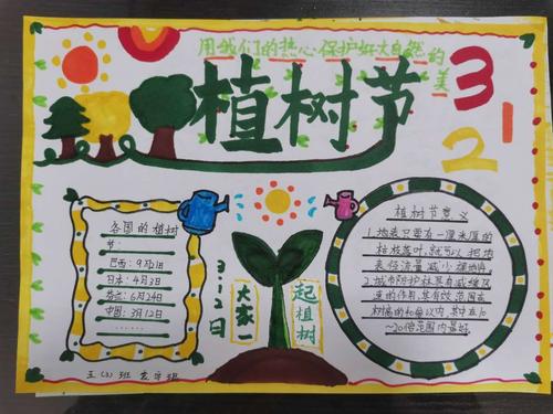 相约春天播种希望徐州湖滨中心小学植树节主题手抄报活动