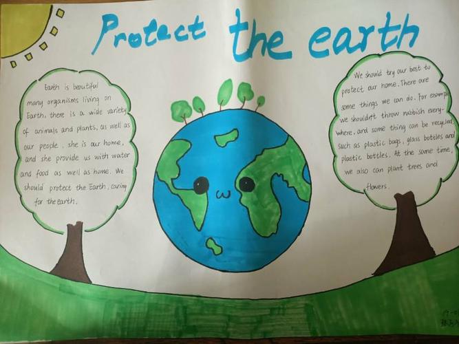 《地球这是我们的第一次英语手抄报 主题为世界环保日环境日英语手
