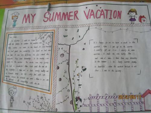 summer vacation 英语手抄报我的暑假 责任编辑happy summer vacation