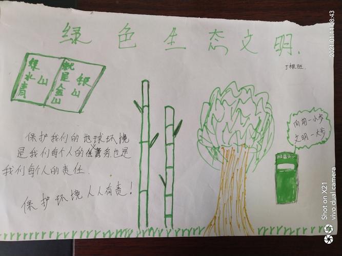 清丰县职业技术学校绿色生态文明校园手抄报 19文三班
