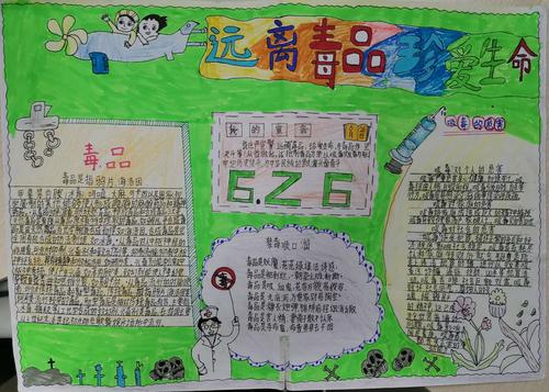 长坡镇中心学校2019年学生禁毒手抄报创作比赛优秀作品展