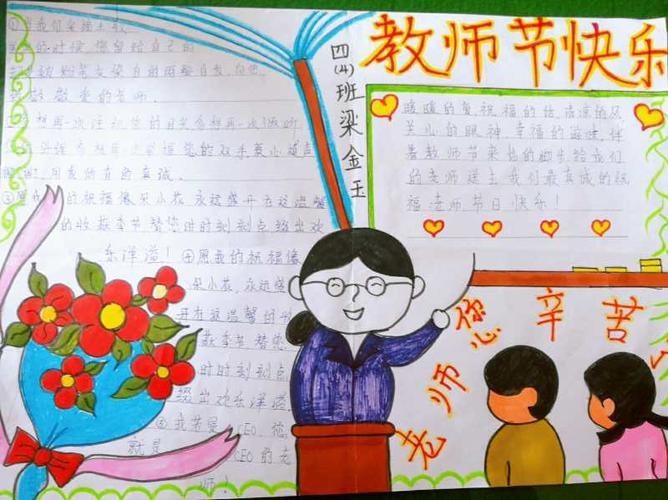 小学五年级7班感恩老师手抄报展评 写美篇师恩如春风拂柳感恩老师手