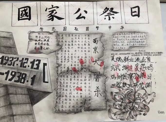 中国南京大屠杀手抄报图片 - 历史手抄报 - 老师板报网