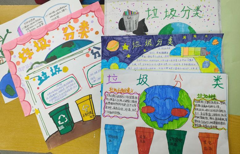 手抄报展示会 写美篇  为引导和鼓励全校中小学生践行垃圾分类理念
