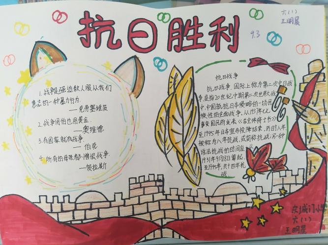 宝丰县城关镇东城门小学纪念抗战胜利75周年优秀绘画手抄报展
