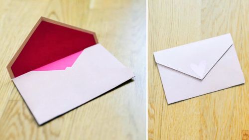 手工折纸剪纸艺术用a4纸制作一个漂亮的信封贺卡