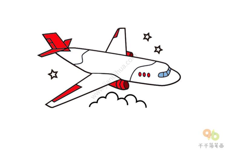 飞机简笔画儿童画画飞机简笔画