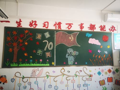 迎国庆黑板报展示 写美篇       为隆重庆祝中华人民共和国成立70周年