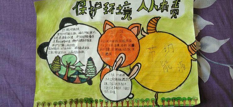 环境保护从我做起祁连县第一小学五四班手抄报剪影