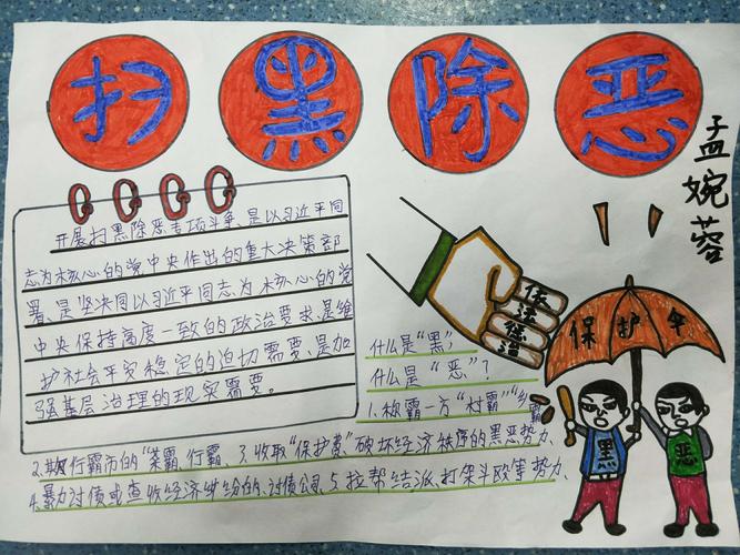灵武锦龙之家幼儿园开展扫黑除恶专项斗争亲子绘画手抄报活动